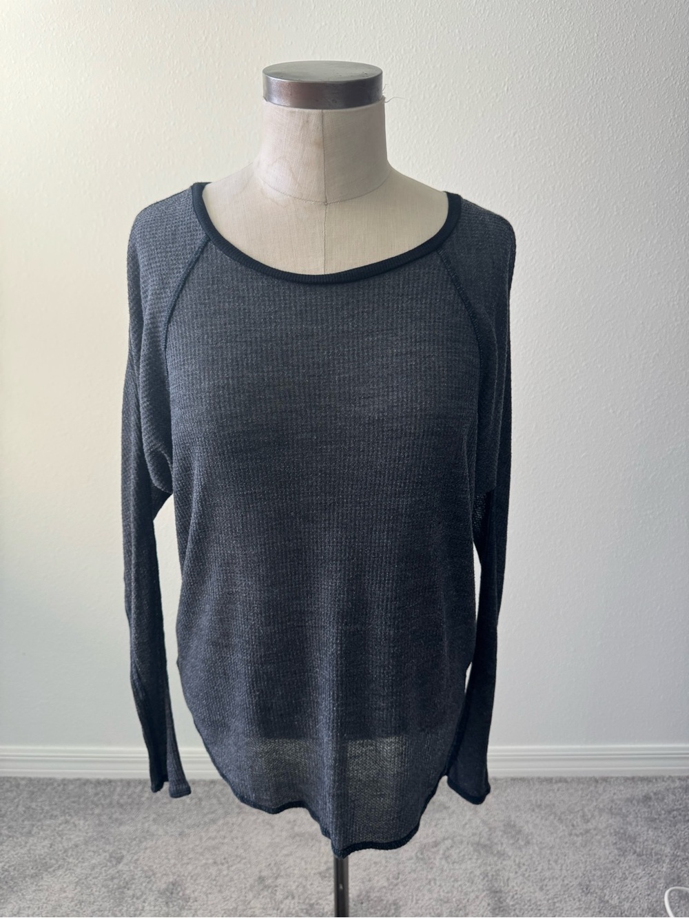 NSF Black Long Sleeve Lightweight Knit Top